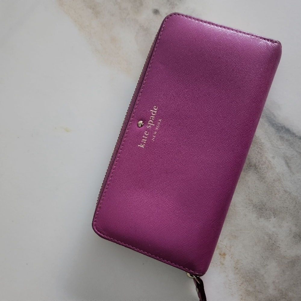 Kate Spade Purple pink Women's zip wallet - Picture 3 of 13